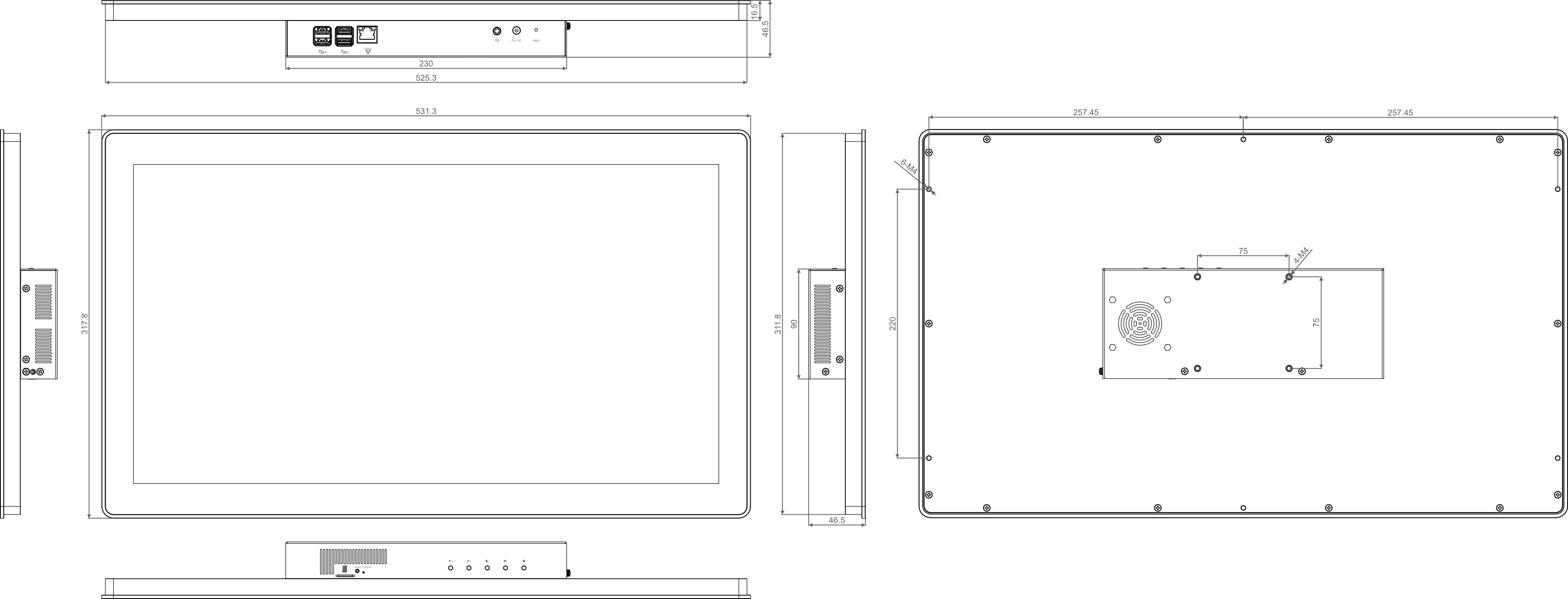 hmi3010-215c-dimension