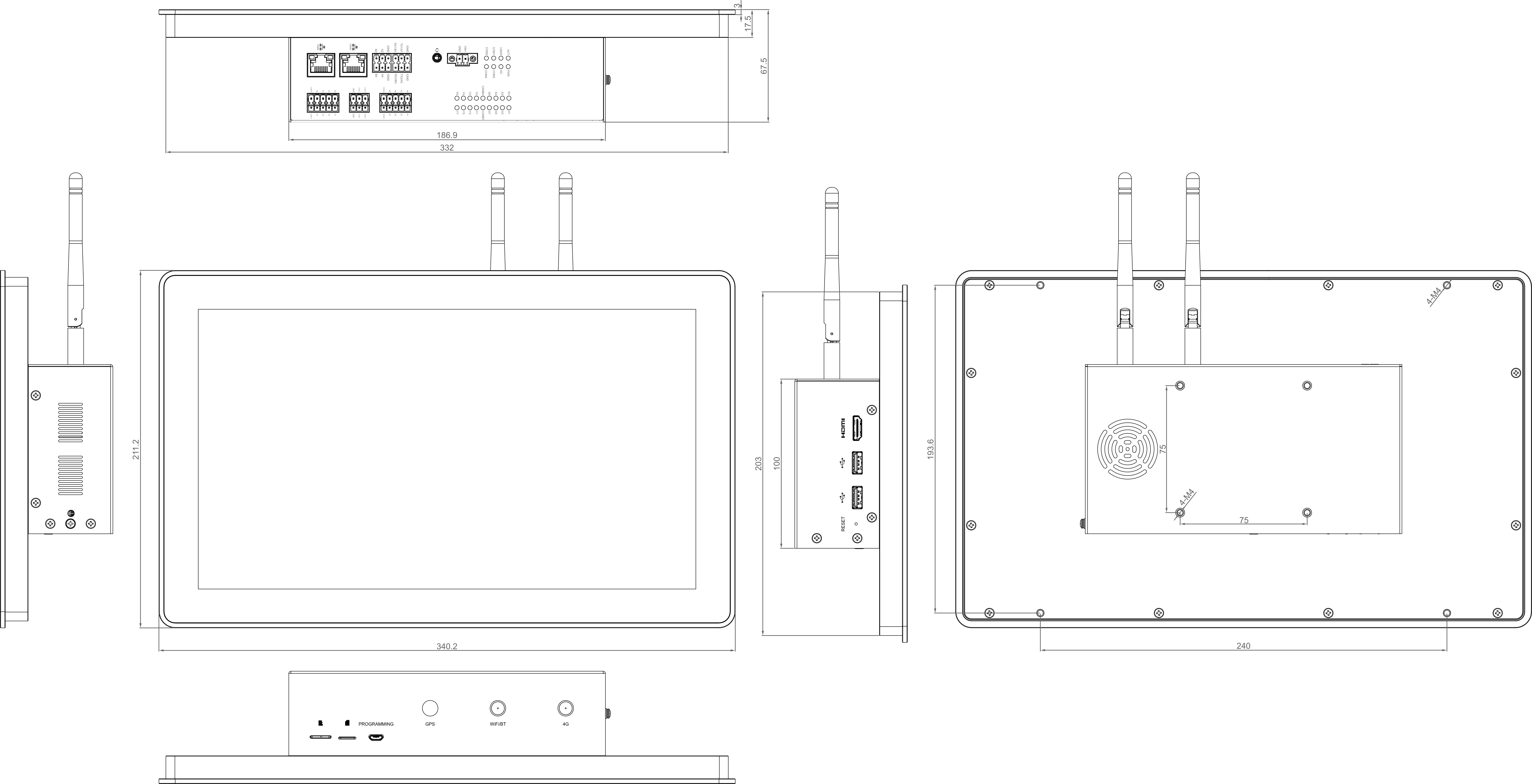 hmi3630-133c-dimension